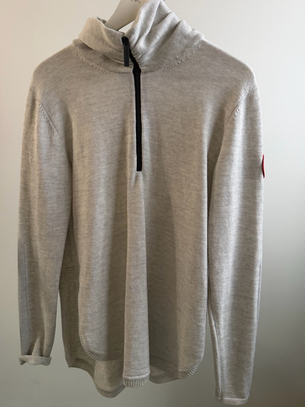 Canada Goose Light Gray Half-Zip Mock Neck Sweater
